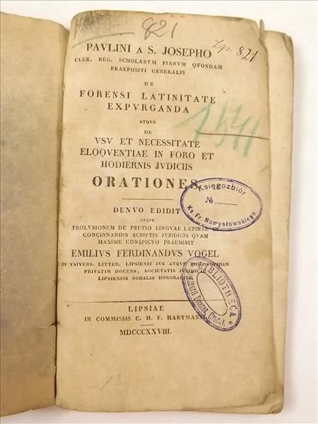 Paulini Josepho - Orationes, 1828 r.