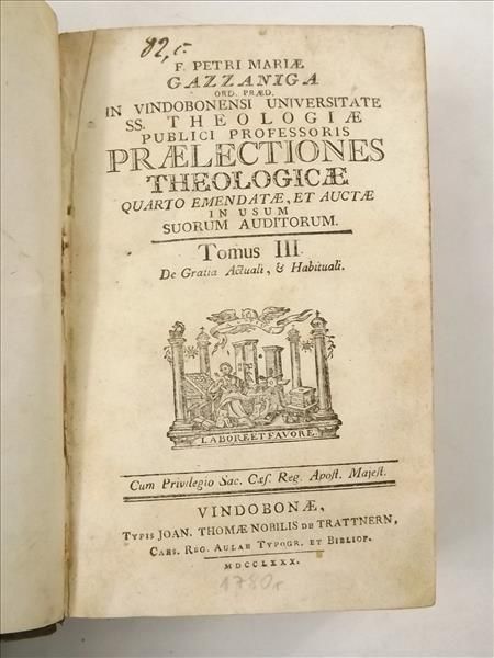 Praelectiones Theologicae T. III, 1780 r.