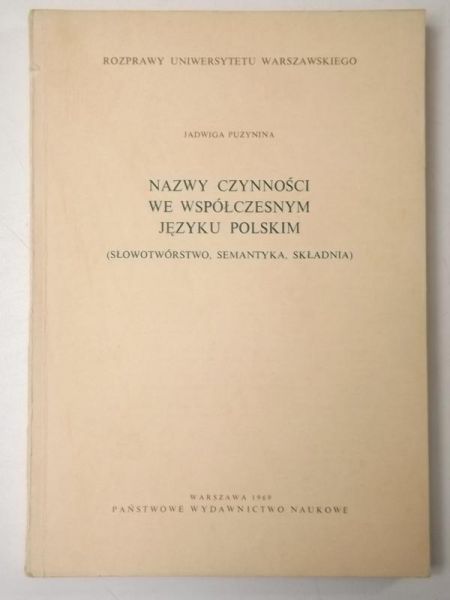 Nazwy czynności we współczesnym języku polskim