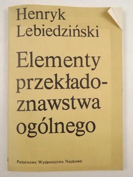 Elementy przekładoznawstwa ogólnego