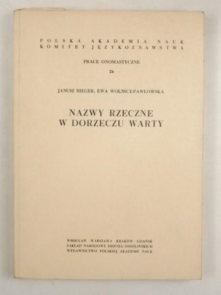 Nazwy rzeczne w Dorzeczu Warty
