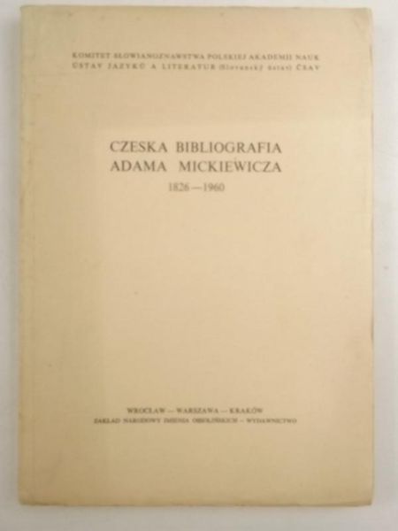Czeska bibliografia Adama Mickiewicza