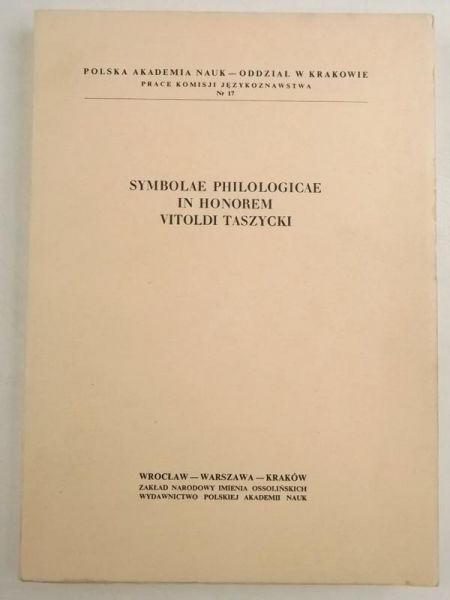Symbolae philologicae in honorem Vitoldi Taszycki