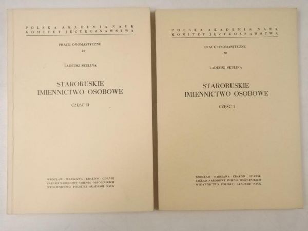 Staroruskie imiennictwo osobowe, Część I - II