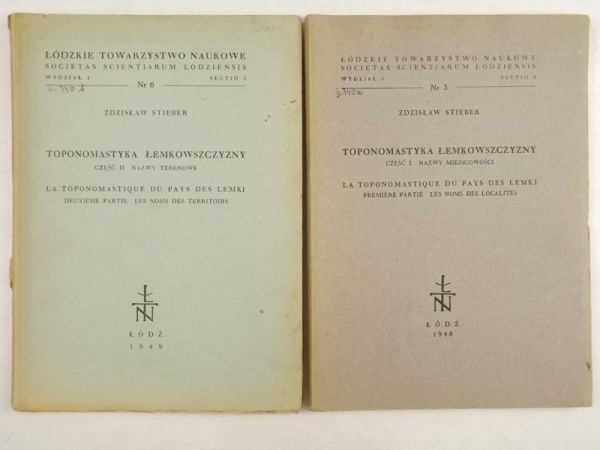 Toponomastyka Łemkowszczyzny, Część I - II, 1948 r.