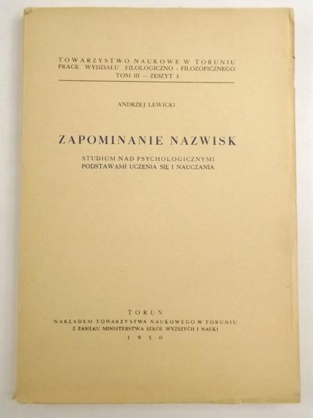 Lewicki Andrzej - Zapomnienie nazwisk, 1950 r.