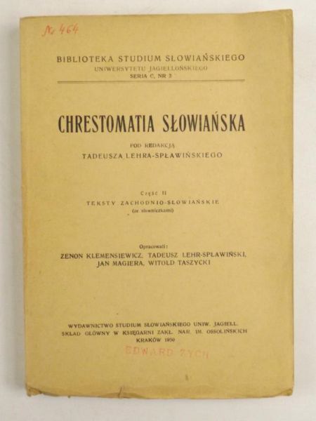 Chrestomatia Słowiańska, 1950 r.