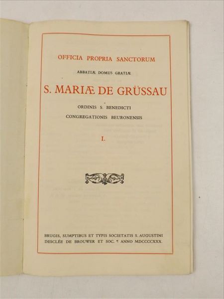 Officia Propria Sanctorum, Tom I, 1930 r.