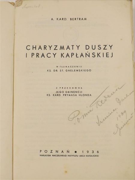Charyzmaty duszy i pracy kapłańskiej, 1936 r.