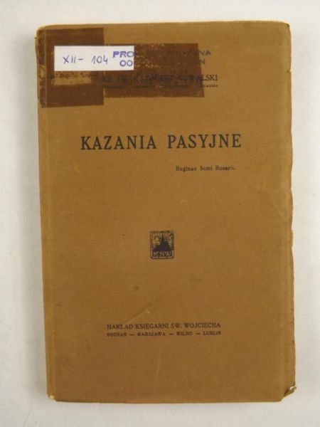Kazania Pasyjne, 1929 r.
