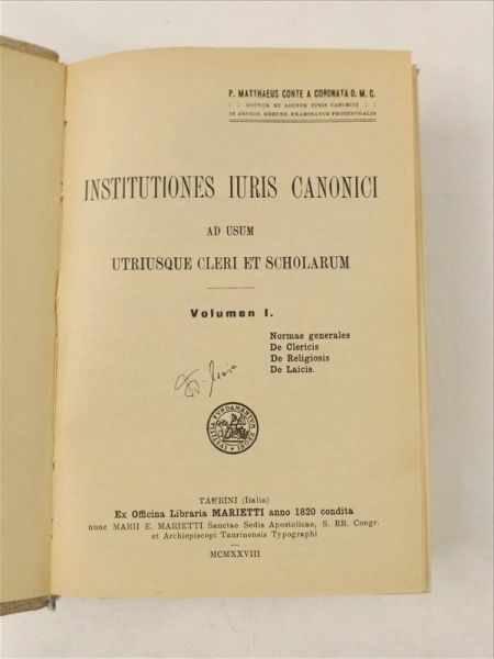 Institutiones Iuris Canonici, 1928 r.