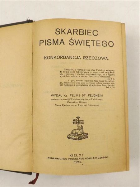 Skarbiec Pisma Świętego. Konkordancja rzeczowa, 1924 r.