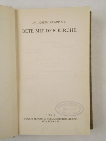 Bete mit der Kirche, 1936 r.