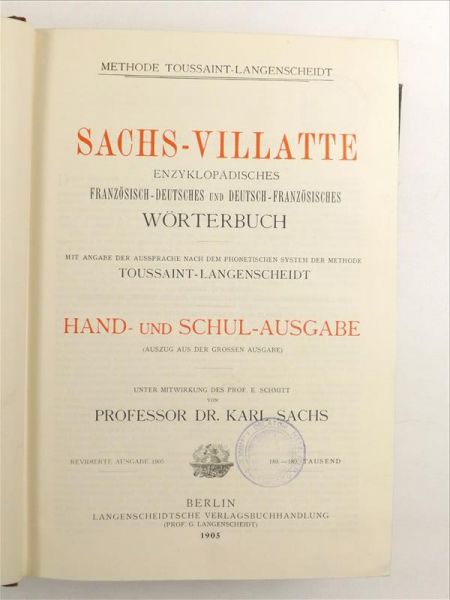 Methode Toussaint-Langenscheidt -Villatte, 1905 r.