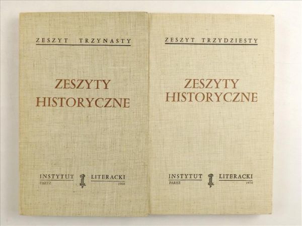 Zeszyty historyczne 13/1968, 30/1974  Instytut Literacki Paryż