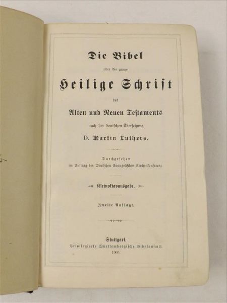Die Bibel oder die gabe heilige schrift des Alten und Neuen Testaments, 1905 r.