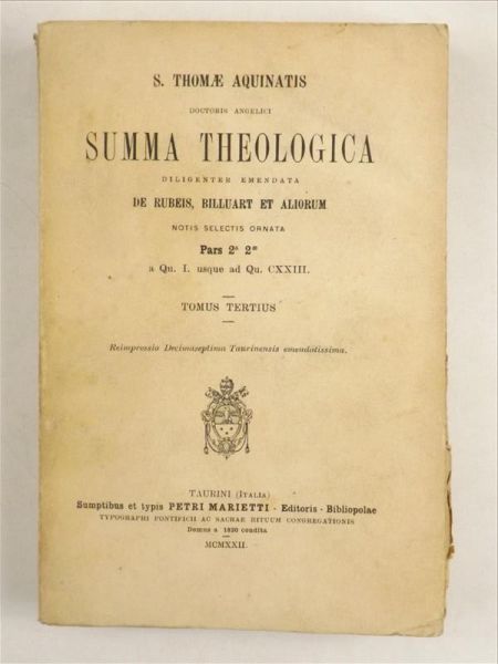 Summa Theologica, T. III, 1922 r.