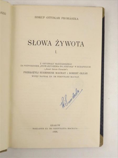 Słowa żywota t. I 1938 r.