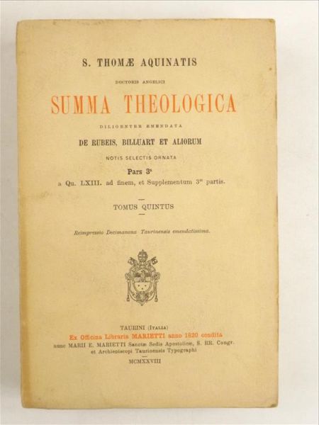 Summa Theologica, T. V, 1928 r.