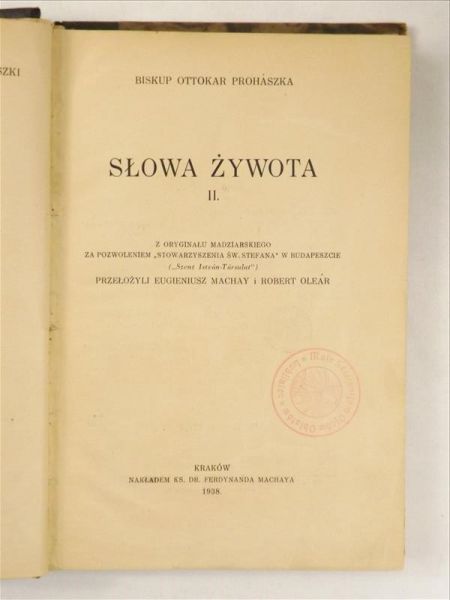 Słowa żywota t. II 1938 r.