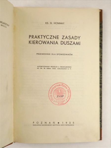 Praktyczne zasady kierowania duszami, 1935 r.