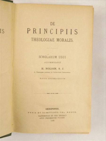 De Principiis Theologiae Moralis, 1922 r.