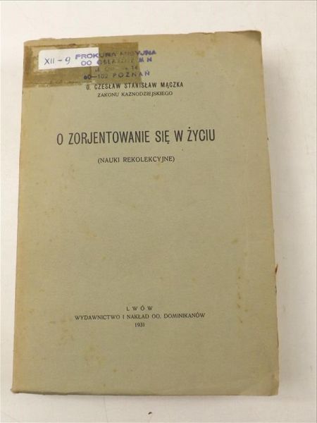 Mączka Czesław Stanisław - O zorjentowanie się w życiu, 1931 r.