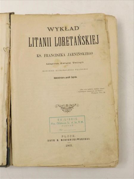 Wykład Litanii Loretańskiej, 1903 r.