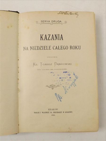Kazania na niedziele całego roku, 1905 r.