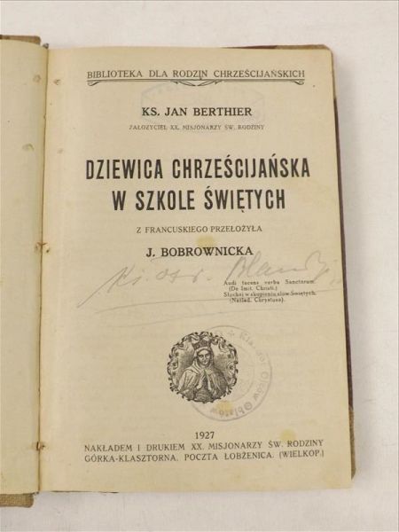 Dziewica chrześcijańska w szkole świętych, 1927 r.