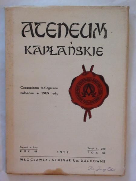 Ateneum Kapłańskie - Mięsięcznik 1/288 1957 r.