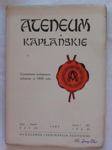 Ateneum Kapłańskie - Mięsięcznik 1/291 1957 r.