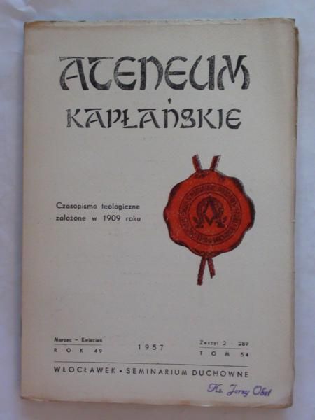 Ateneum Kapłańskie - Mięsięcznik 2/289 1957 r.