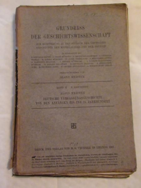 Grundriss der Geschichtswissenschaft, 1907 r.
