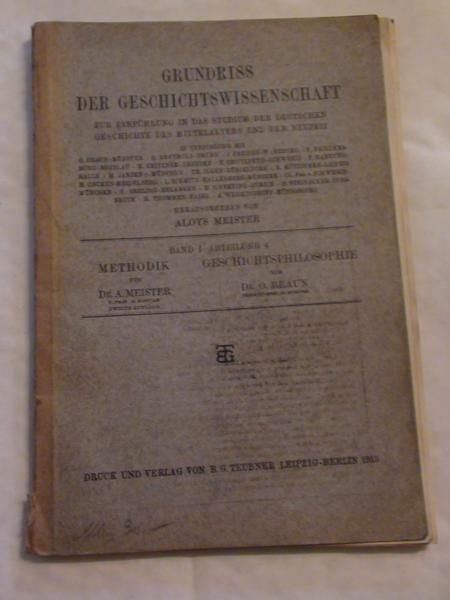 Grundriss der Geschichtswissenschaft, Band I. Abteilung 6 1913r.