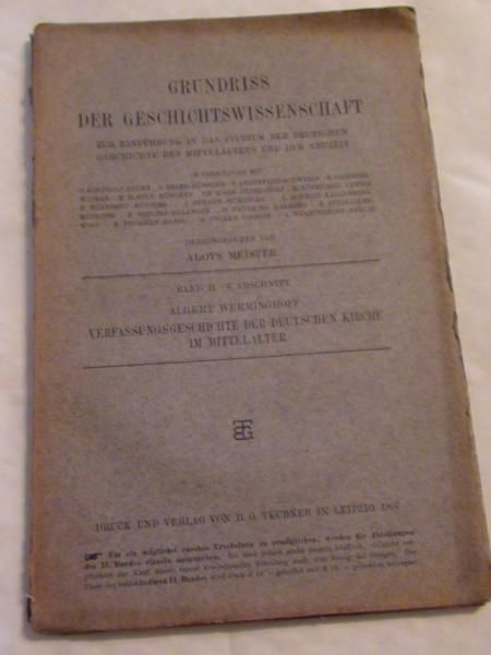 Grundriss der Geschichtswissenschaft, Band II 6. Abschnitt 1907r.