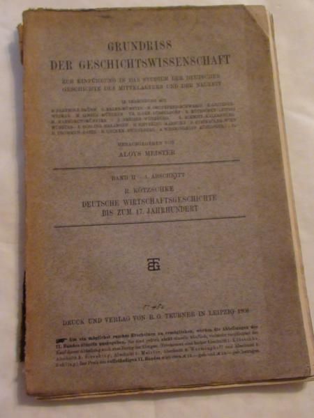Grundriss der Geschichtswissenschaft, Band II 1. Abschnitt 1907r.