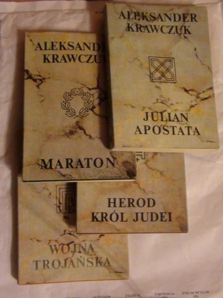 Krawczuk Aleksander  - Wojna trojańska, Julian Apostata, Maraton, Herod król Judei – 4 książki komplet