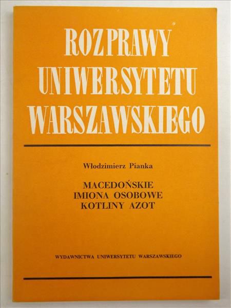 Macedońskie imiona osobowe kotliny Azot