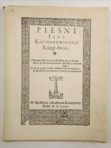 Pieśni. Księgi Dwoie, reprint 1486 r.