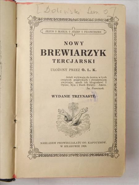 Nowy Brewiarzyk Tercjarski, 1928 r.