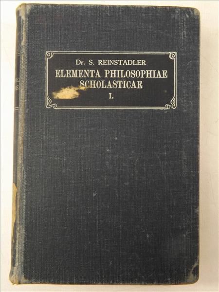 Elementa Philosophiae Scholasticae, Tom I, 1911 r.