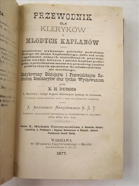Dubois  - Przewodnik dla kleryków i młodych kapłanów, 1877 r.
