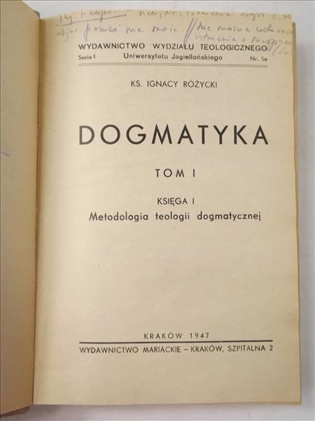 Dogmatyka, Tom I, 1947 r.