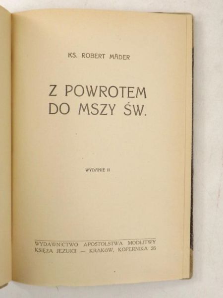 Mader Robert - Z powrotem do Mszy Św. 1948 r.