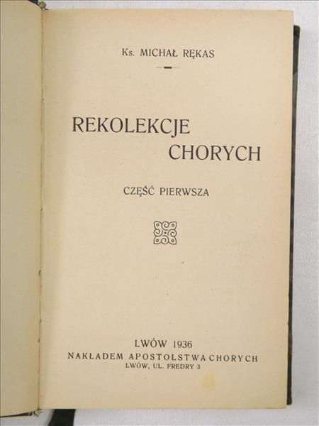 Rekolekcje chorych, 1936 r.