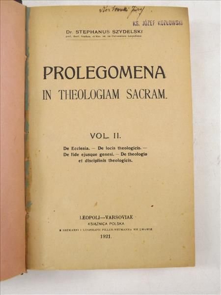 Prolegomena, Tom II, 1921 r.