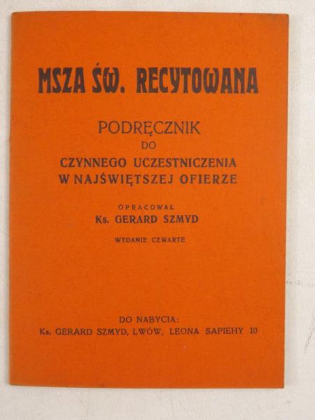 Msza Święta recytowana, 1933 r.