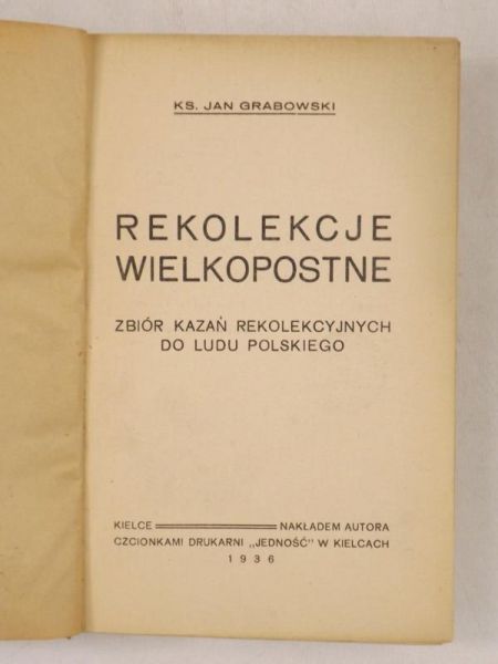 Rekolekcje wielkopostne, 1936 r.