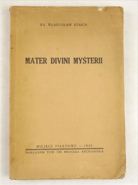Mater Divini Mysterii, 1933 r.